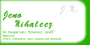 jeno mihalecz business card